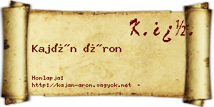 Kaján Áron névjegykártya